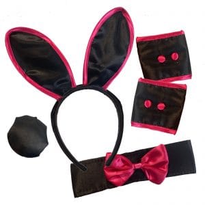 Playboy Bunny Rabbit Set Costume Ears Collar Tail Cuffs Easter