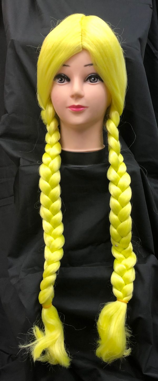 Bavarian Beauty Yellow Plaited Wig Plaits Oktoberfest Beer Maid Schoolgirl
