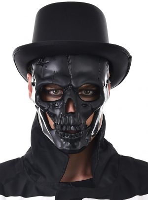 Hard Full Face Skull Mask Black Skeleton Halloween