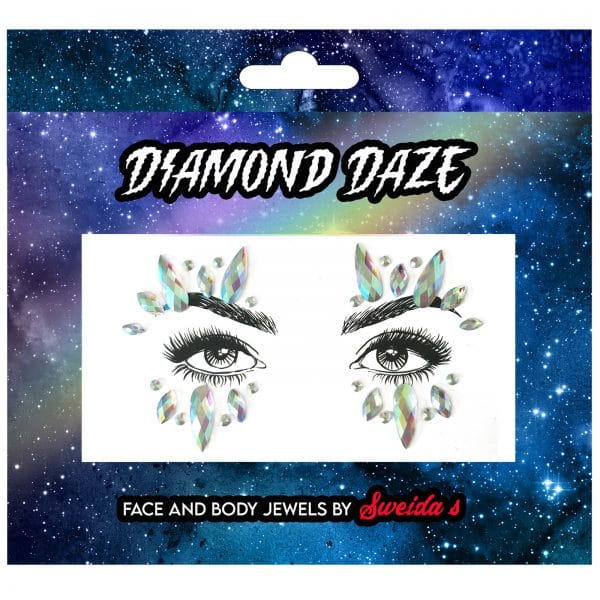 Face Jewels White Witch Gems Festival Fantasy Fairy Rhinestone Diamante Stickers