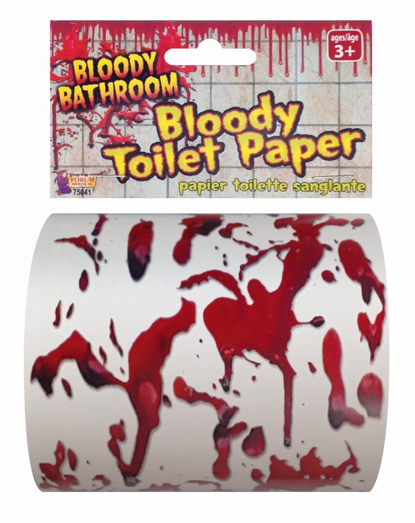 Haunted House Blood Splattered Bathroom Toilet Paper Halloween Decoration Prop Horror - image 75041-600x755 on https://www.abracadabrafancydress.com.au