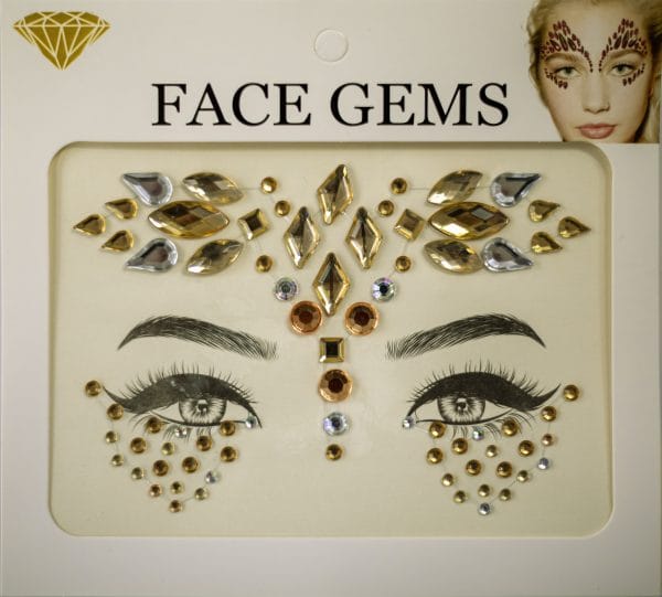 Diamante Rhinestone Face Jewels Glitter Stickers - Gold and Silver Face Jewels - image BS16-600x541 on https://www.abracadabrafancydress.com.au