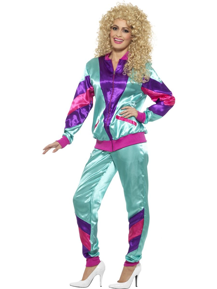 Womens 80s Height Fashion Scouser Tracksuit Shell Suit Costume ...