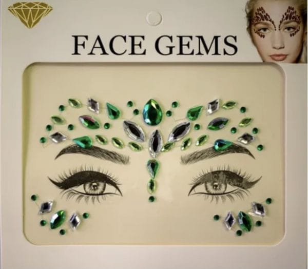 Diamante Rhinestone Face Jewels Glitter Stickers - Green And Silver Coloured Face Jewels - image IMG_3888-600x524 on https://www.abracadabrafancydress.com.au