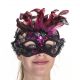 Silver and White Face Eye Mask Feathers and Beads Venetian Masquerade - image ME151A-80x80 on https://www.abracadabrafancydress.com.au