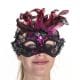 Green and Black Face Eye Mask Feathers Venetian Masquerade - image ME151A-80x80 on https://www.abracadabrafancydress.com.au