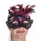 Silver and White Face Eye Mask Feathers and Beads Venetian Masquerade - image ME151A-80x80 on https://www.abracadabrafancydress.com.au