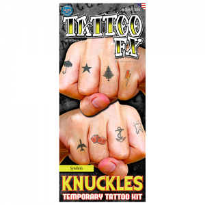Knuckles Symbols Temporary Tattoo Tattoos Tinsley Transfers FX - image CT416-300x300 on https://www.abracadabrafancydress.com.au