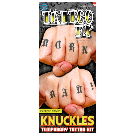 Knuckles Alphabet 2 Old English Temporary Tattoo Tattoos Tinsley Transfers FX - image CT419 on https://www.abracadabrafancydress.com.au