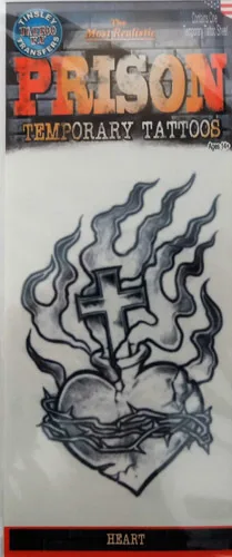 Tattoos -  Prison - Prison Tattoo Temporary Tattoo Tattoos Tinsley Transfers FX - image PR307-1 on https://www.abracadabrafancydress.com.au