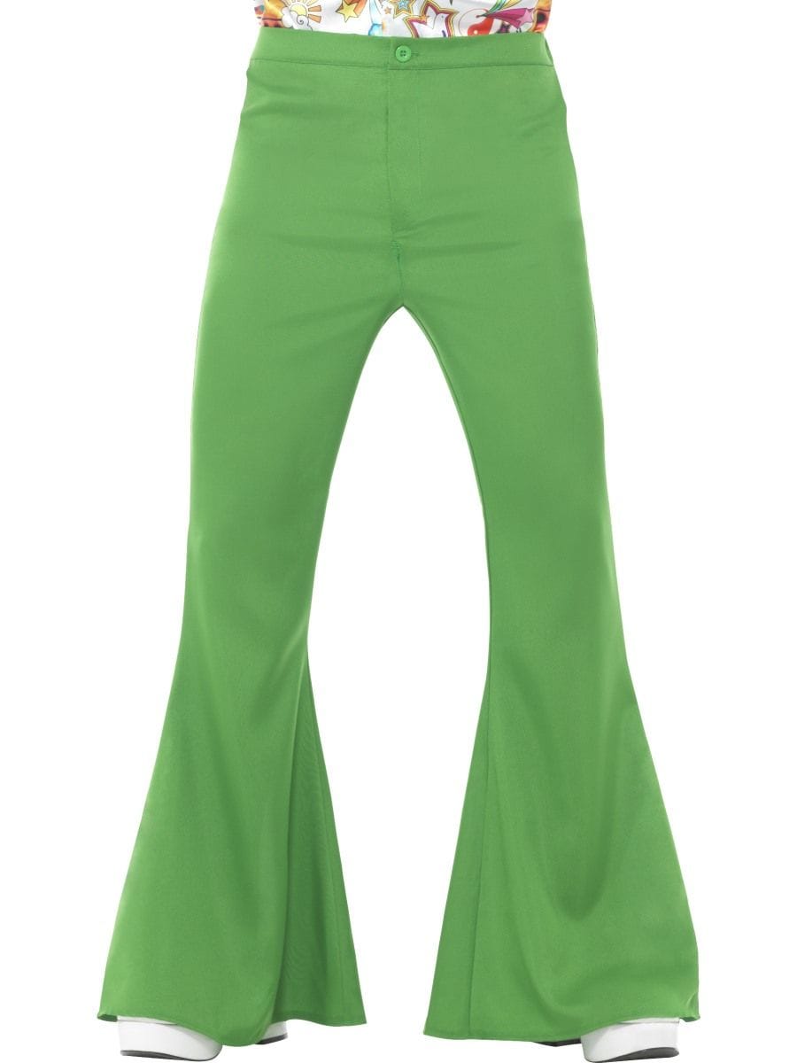 Green Flared Pants Men 70S 1970S Hippie Retro Groovy Disco 60S Trousers  Costume - Abracadabra Fancy Dress