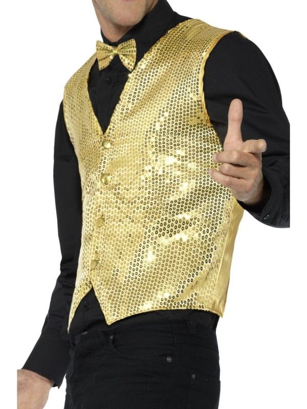 Gold Sequin Waistcoat Vest Dance 20s Mardi Gras Ringmaster Magician - image 42937_s-600x800 on https://www.abracadabrafancydress.com.au