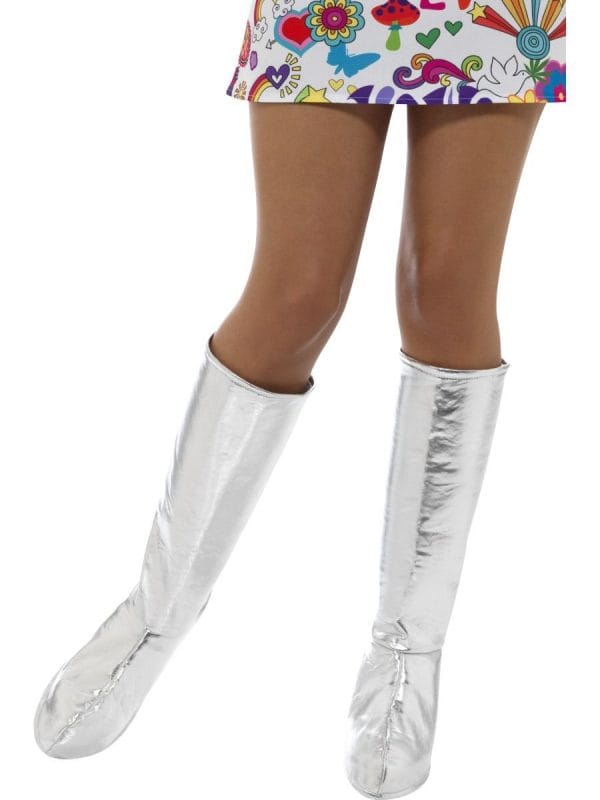 Boot Covers Silver Go Go GoGo Disco Hippie Hippy 60s 70s Space Bootcovers - image 43068-600x800 on https://www.abracadabrafancydress.com.au