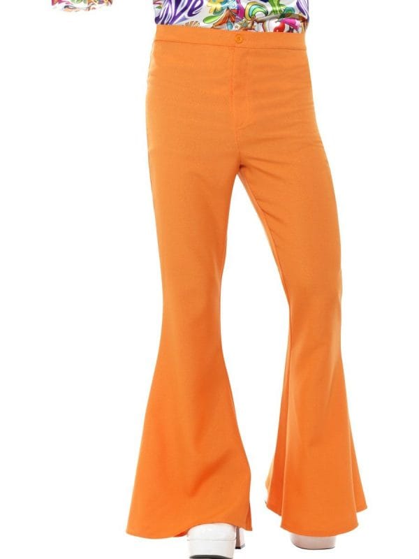 Orange Flared Pants Men 70s 1970s Hippie Retro Groovy Disco 60s Trousers - image 44906-600x800 on https://www.abracadabrafancydress.com.au