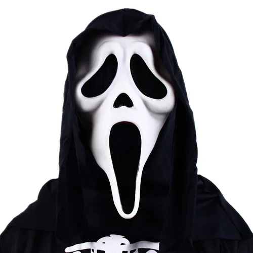Scream Ghost Face Deluxe Mask with Hood Latex Face Halloween - image X24057 on https://www.abracadabrafancydress.com.au