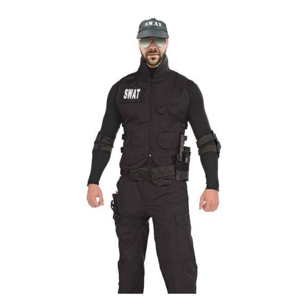 SWAT Vest Costume Mens FBI Cops Military Army Fancy Dress Police Outfit - image D22014-600x600 on https://www.abracadabrafancydress.com.au
