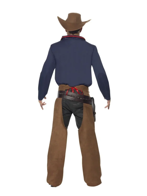 Rodeo Cowboy Costume Chaps Shirt Hat Wild West Western Gunslinger - image  on https://www.abracadabrafancydress.com.au