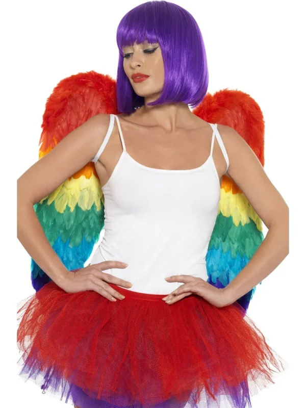 Wings Angel Rainbow Feathered Large 60cm x 60cm - image  on https://www.abracadabrafancydress.com.au