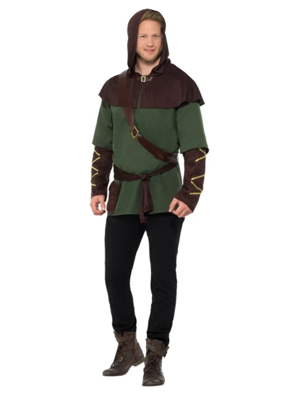 Robin Hood Costume Mens Medieval Peter Pan Storybook Huntsman Snow White - image  on https://www.abracadabrafancydress.com.au