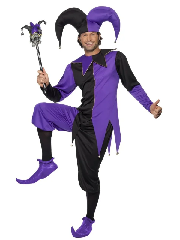 Medieval Court Jester Costume Circus Clown Halloween Horror Scary - image  on https://www.abracadabrafancydress.com.au