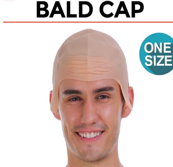 Bald Cap Latex Head Funny Fake Skinhead Baldy Old Man - image 22867-600x579 on https://www.abracadabrafancydress.com.au