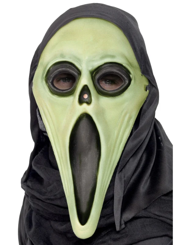 Adult Scream/Ghost Face Costume Accessory Set - Mask With Hood, Black Gloves & Bloody Blade