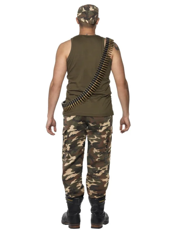 Fever Curves Army Costume Khaki Adult main image 1
