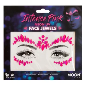 Moon Glow Face Jewels Intense Pink Glow In The Dark UV Festival - image  on https://www.abracadabrafancydress.com.au