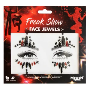 Moon Glow Face Jewels Intense Pink Glow In The Dark UV Festival - image  on https://www.abracadabrafancydress.com.au