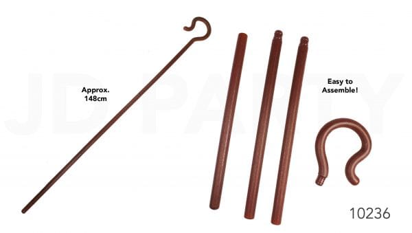 Shepherd's Crook Staff 148 cm Brown Plastic - image 10236-600x339 on https://www.abracadabrafancydress.com.au