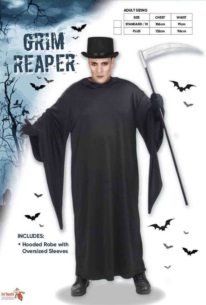 Grim Reaper Costume Robe Scream Ghost Face Death Halloween ...