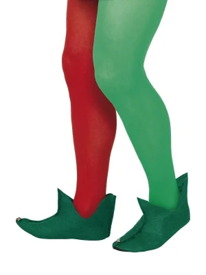 Green Elf Shoes Boots Christmas Santa's Helper Xmas Elves Pixies Jester - image  on https://www.abracadabrafancydress.com.au