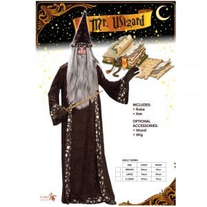 Wizard Costume Potter Black Robe Hat Magician Gandalf Merlin Sorcerer Medieval - image d21080l_1-300x300 on https://www.abracadabrafancydress.com.au