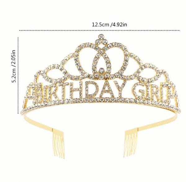 Birthday Girl Gold Tiara Beautiful Rhinestone Crown Party Stage Performance Accessories - image IMG_9703-600x587 on https://www.abracadabrafancydress.com.au