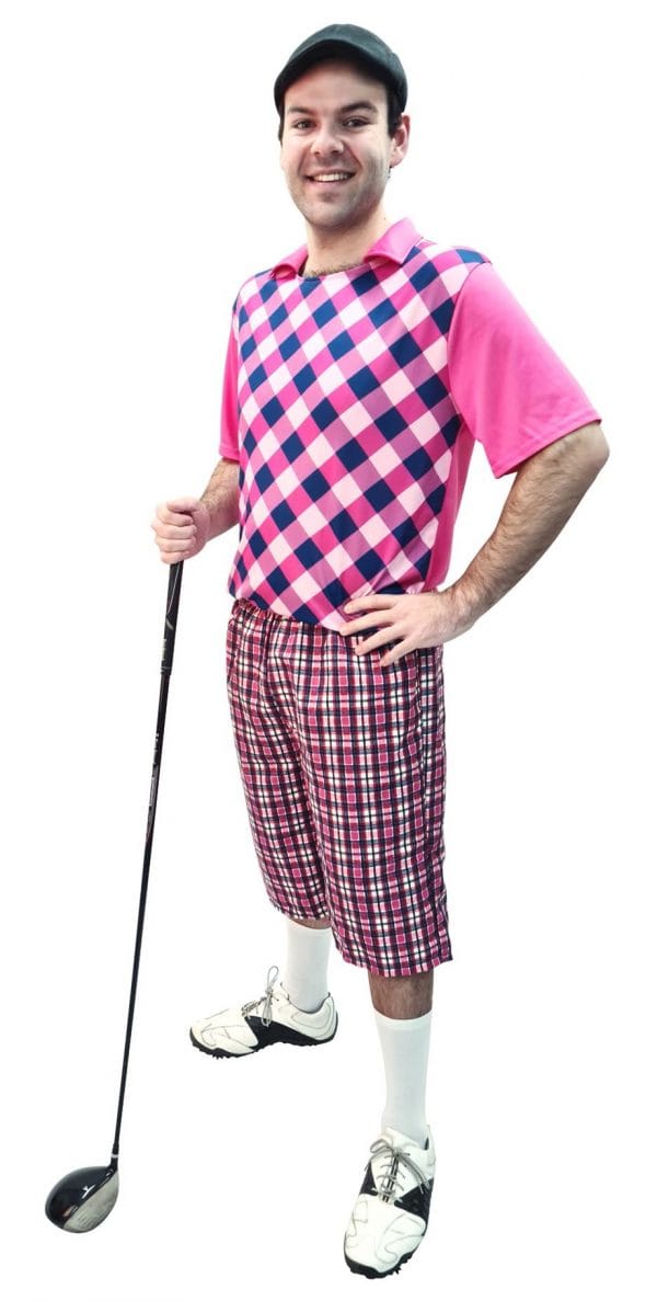 Pro Golf Golfing Pink Costume Golfer Pub Stag Buck’s Night Fancy Dress Sports - image d21223pl_2-600x1187 on https://www.abracadabrafancydress.com.au