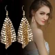 Glomesh Dangle Earrings Silver Disco Retro Rave 70s 1970’s Costume Jewellery - image  on https://www.abracadabrafancydress.com.au