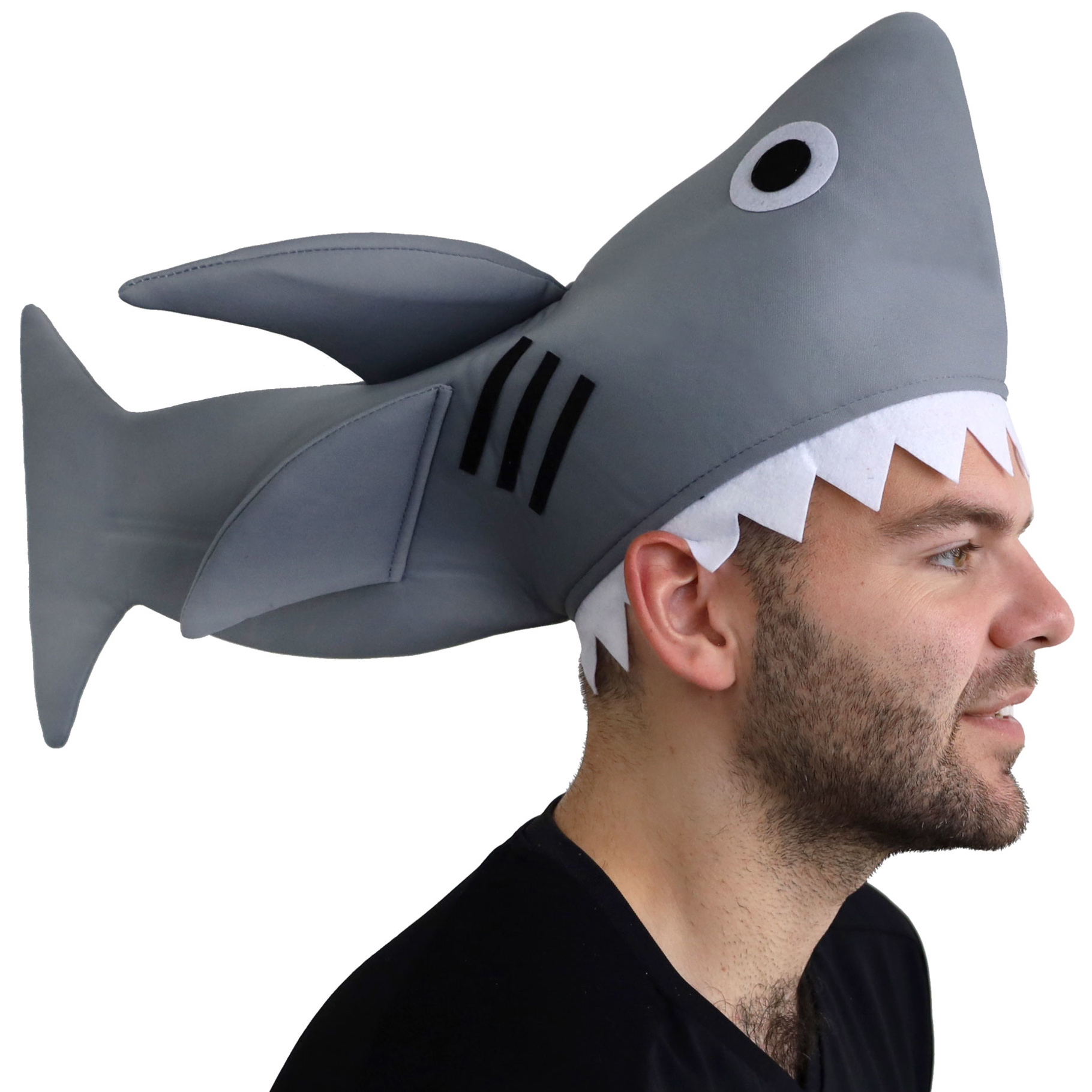 Grey Shark Hood Hat Jaws Dolphin Sea Animal Costume Great White - image d23307_1 on https://www.abracadabrafancydress.com.au