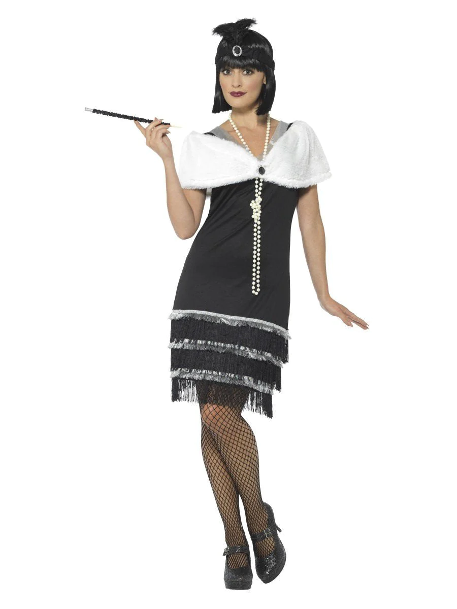 1920's Black Fringe Flapper Dress - image  on https://www.abracadabrafancydress.com.au