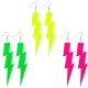 Neon Geometric Dangle Earrings Pink Green 1980’s Pierced Costume Jewellery 80's - image  on https://www.abracadabrafancydress.com.au