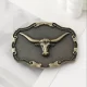 Western Cowboy Belt Buckle Long Horn Texas Bull Metal Alloy Buckles - image  on https://www.abracadabrafancydress.com.au
