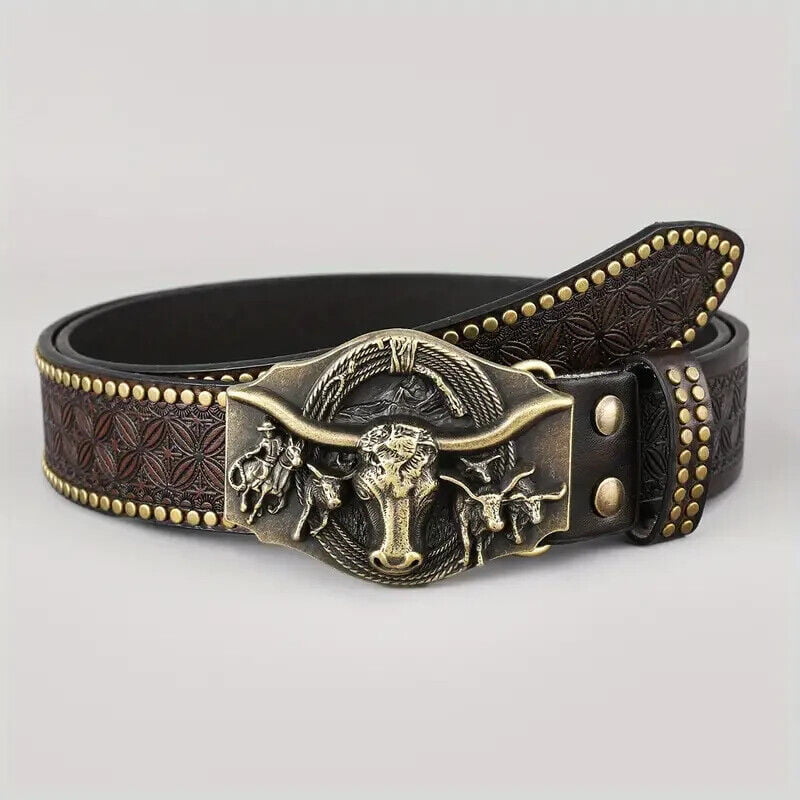 Western Cowboy Bronze Belt Buckle Long Horn Texas Bull Metal Alloy Buckles - image s-l1600-2024-06-20T144434.732 on https://www.abracadabrafancydress.com.au