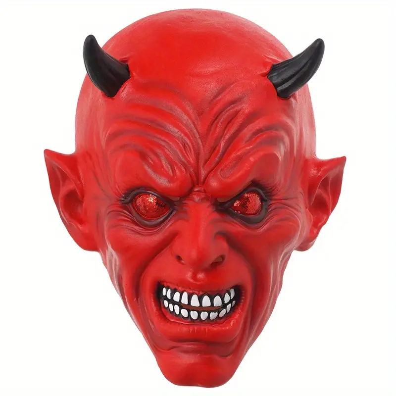 Red Devil Lord Mask Lucifer Demon Satan Halloween Sinners Saint - image  on https://www.abracadabrafancydress.com.au