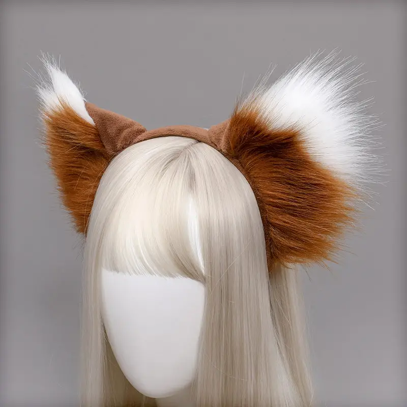 Fox Furry Fluffy Ears Headband Cat Wolf Fox - image  on https://www.abracadabrafancydress.com.au