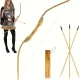 Bow and Arrow Set 80cm Traditional Bamboo Wooden Robin Hood Legolas - image  on https://www.abracadabrafancydress.com.au