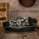 Western Cowboy Gold Colour Belt Buckle Gold Long Horn Texas Bull Metal Alloy Buckles - image  on https://www.abracadabrafancydress.com.au