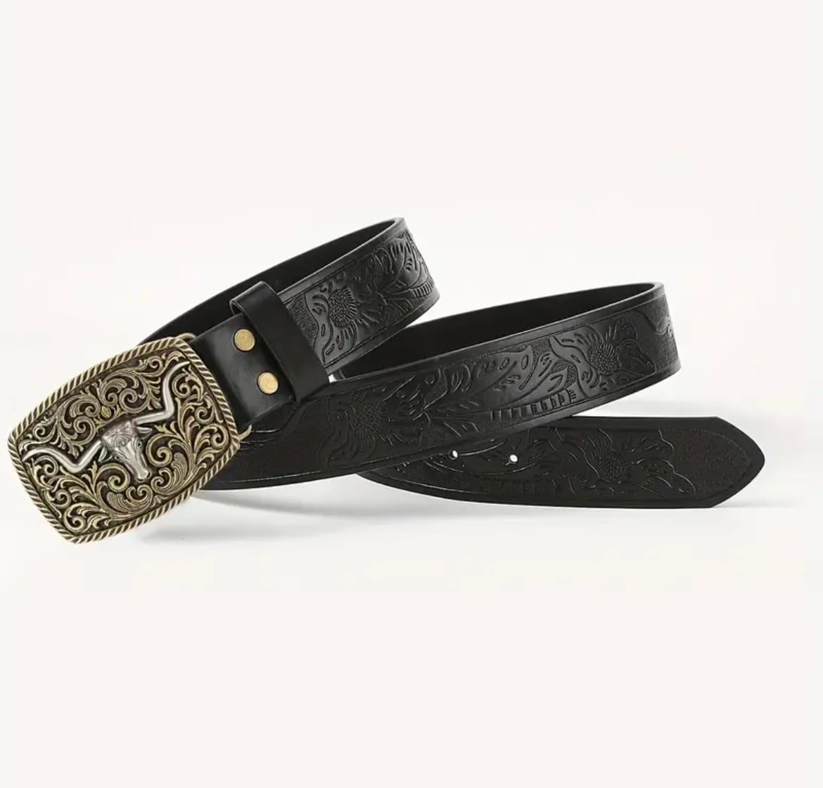 Western Cowboy Bronze Belt Buckle Long Horn Texas Bull Metal Alloy Buckles - image IMG_2165 on https://www.abracadabrafancydress.com.au