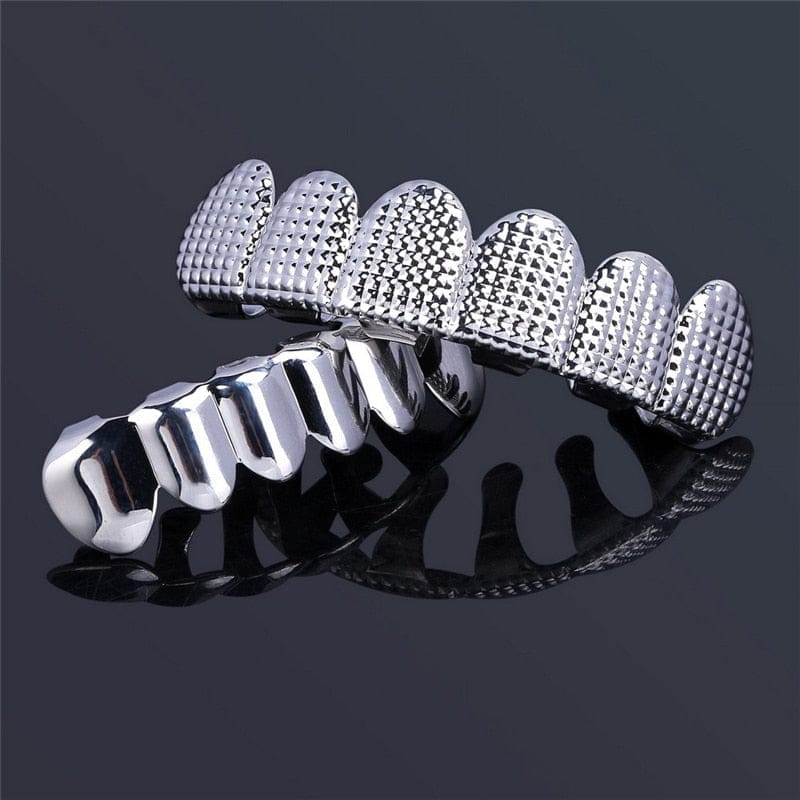 Silver Metal Police Whistle Black and White Lanyard Police Costume Accessory - image vvs-jewelry-hip-hop-jewelry-the-punk-grillz-15937490321490 on https://www.abracadabrafancydress.com.au