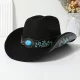 Brown Cowboy Cowgirl Hat With Embroidered Band with Turquoise Stone Adult Western Costume Wild West - image  on https://www.abracadabrafancydress.com.au