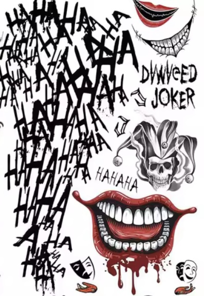 Tattoos Suicide Squad The Joker Harley Quinn Temporary Tattoo Cosplay Halloween - image IMG_5188-1 on https://www.abracadabrafancydress.com.au
