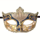 Vintage Venetian Masquerade Black and Gold Face Eye Mask Masquerade Party - image  on https://www.abracadabrafancydress.com.au